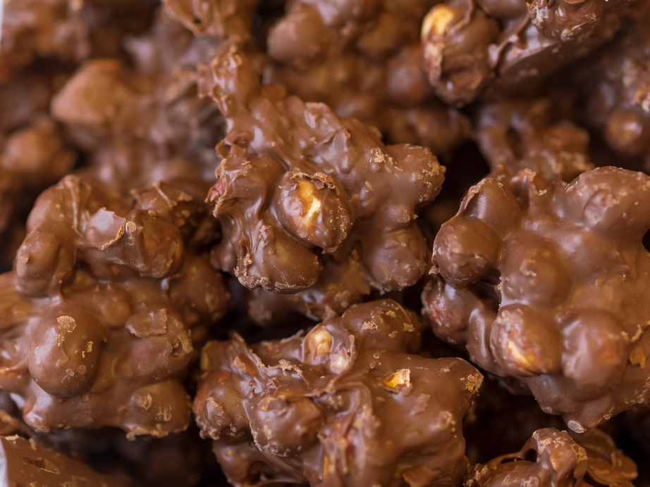 Chocolate Peanut Clusters Cookies Close-up Home Made